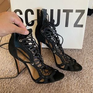 Shutz wrap around sandals